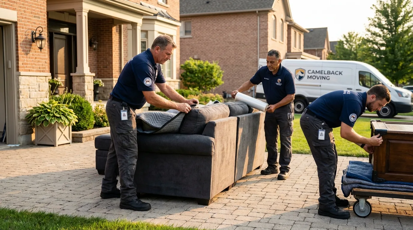 Large estate moving crew wrapping furniture in Knox City, TX